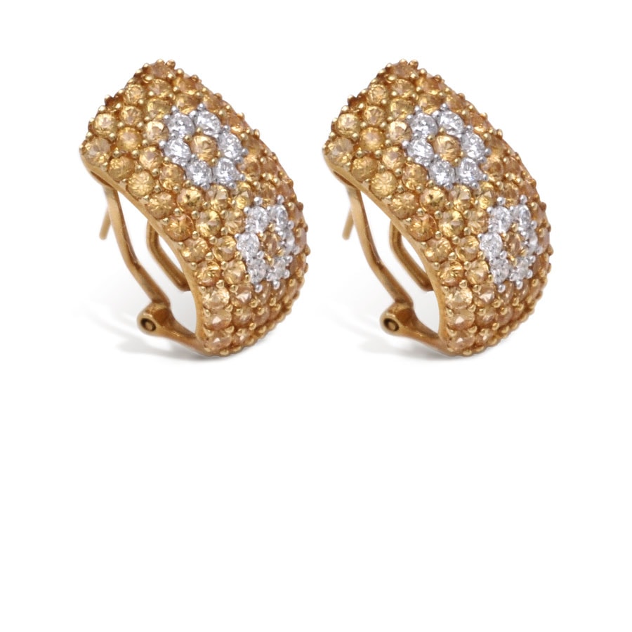 Aros de oro con zafiros amarillos