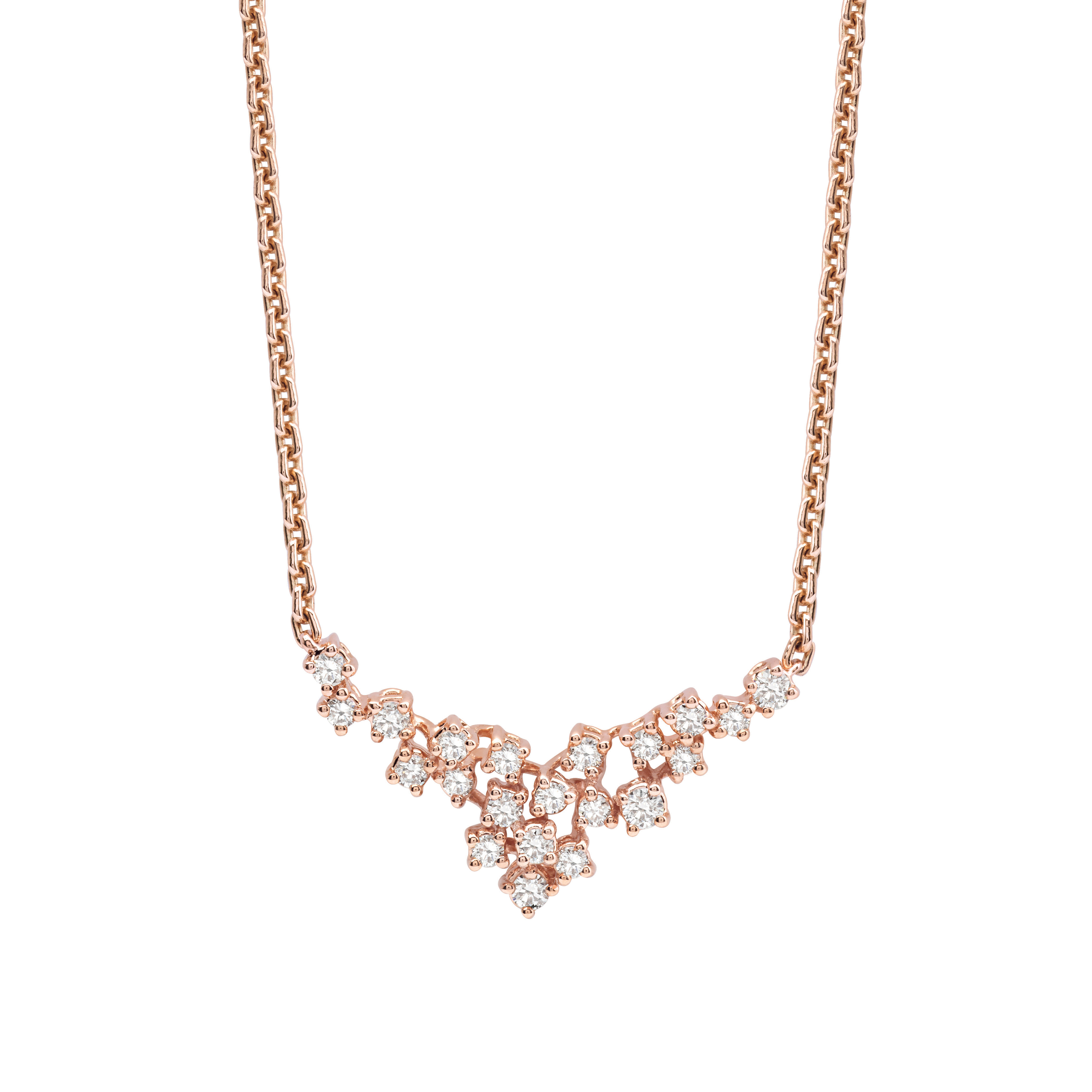 Collar de oro rosa y diamantes