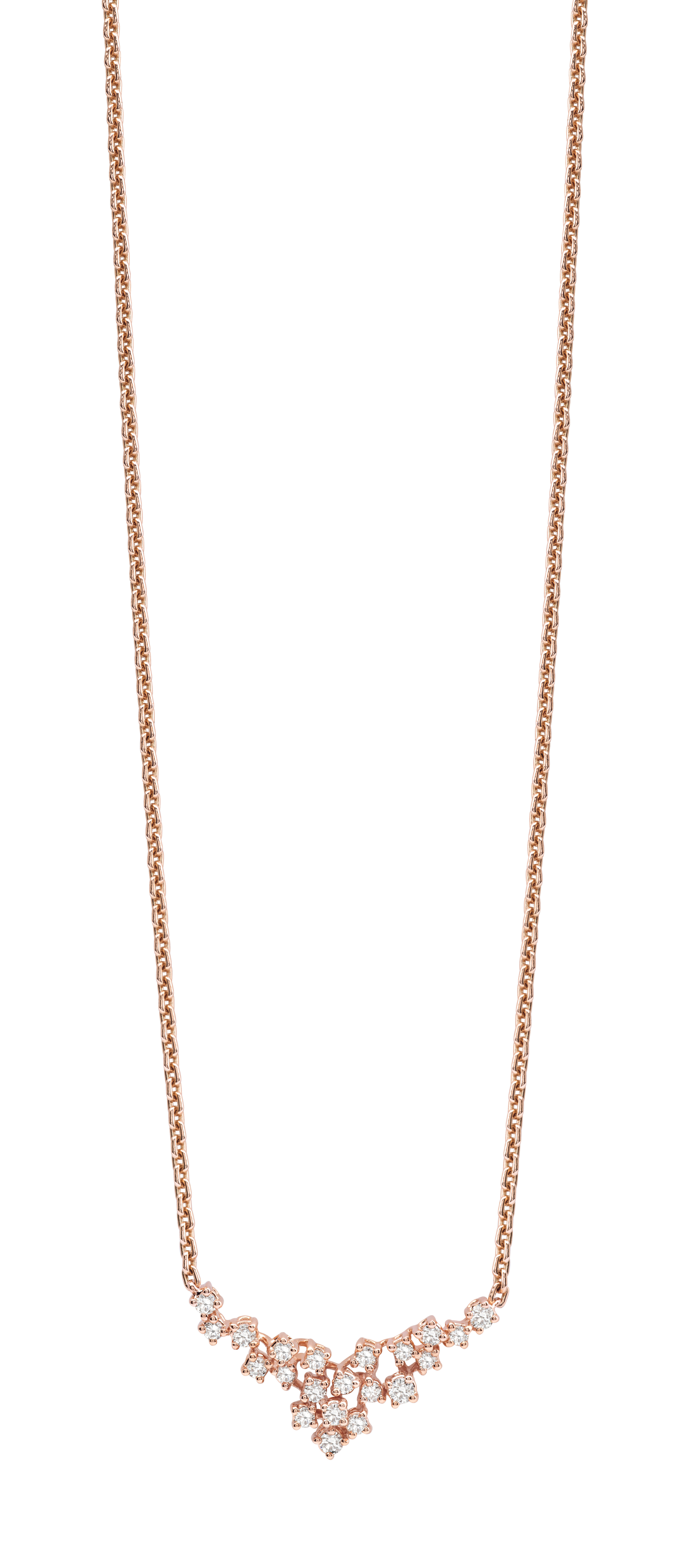 Collar de oro rosa y diamantes