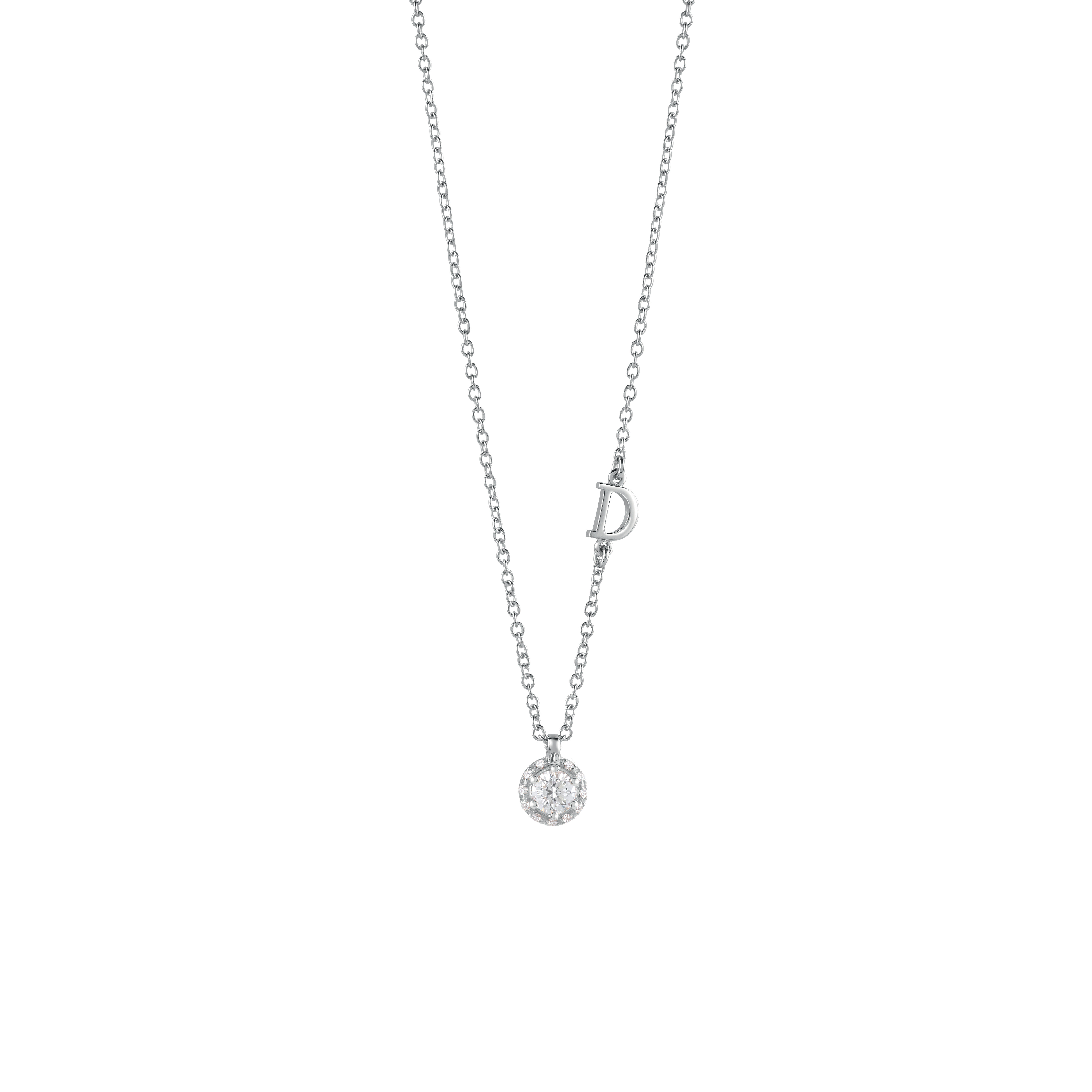 Collar de oro blanco y diamante