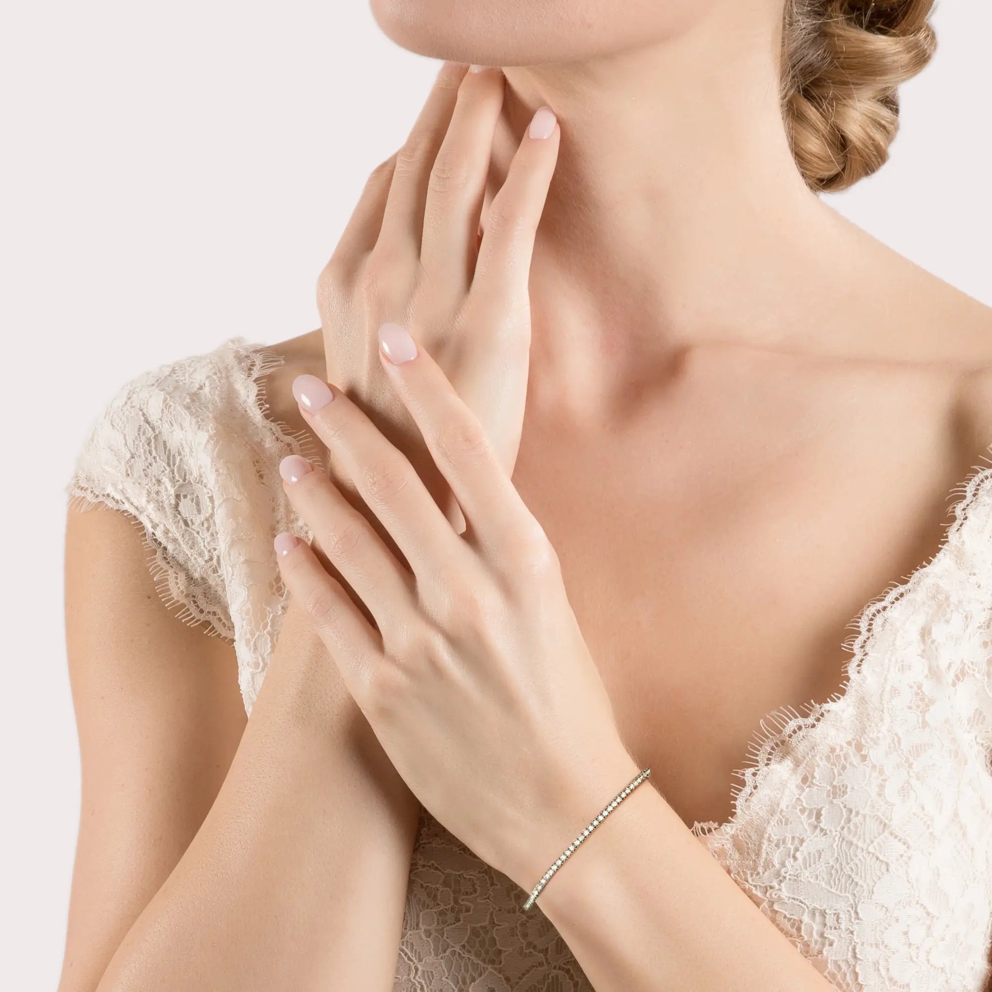 Pulsera Tennis de oro blanco y diamantes